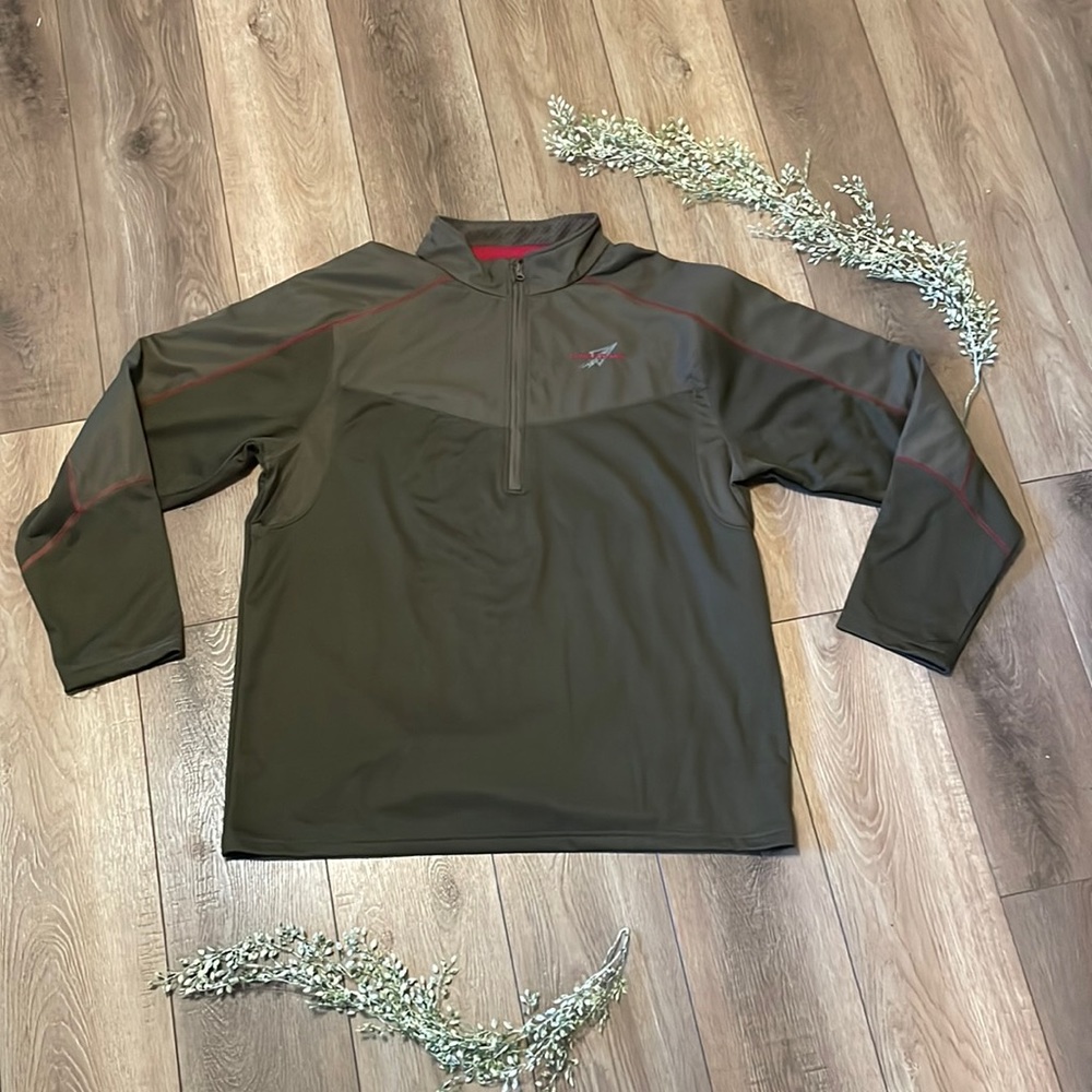 Men's Olive Green Quarter-Zip Jacket